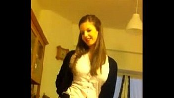 Sexy teen slut strips and masturbates on camera