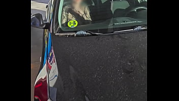 Flashing at a petrol station
