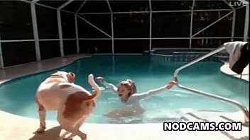 Sexy blondie oils her hot body teasin outside