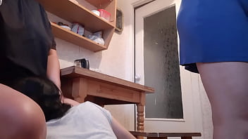 We fuck in the kitchen behind our maid's back