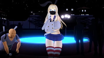 Kancolle ship bismarck dancing and stripping in public