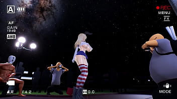 Kancolle ship bismarck dancing and stripping in public