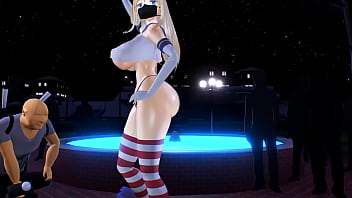 Kancolle ship bismarck dancing and stripping in public