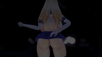 Kancolle ship bismarck dancing and stripping in public