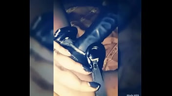 Tease by twerking big tits & strap