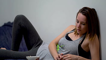 Brunette babe smoking tease