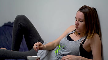 Brunette babe smoking tease