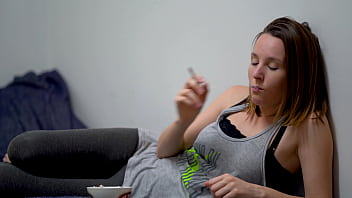 Brunette babe smoking tease