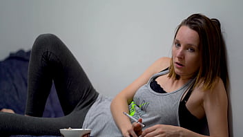 Brunette babe smoking tease