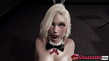 Elf anime girl in bunny cosplay 3d hentai with pov huge boobs play anus licking rimjob and wet orgasm from anal toy in honey select 2