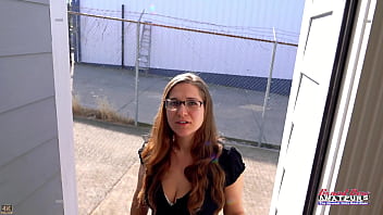 Nerdy brunette kay lee dildo fucks her wet pussy and rubs her juicy tits