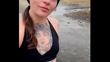 Relaxing in the thermal river after hiking a mountain ️ #iceland