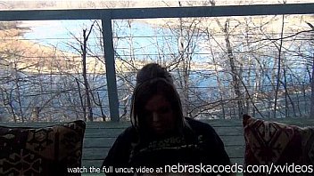 Daughers friend using dildo at my lake house