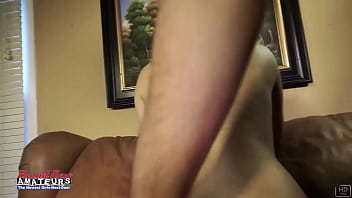 Brunette cutie emma gives a footjob to a cock and masturbates with a dildo