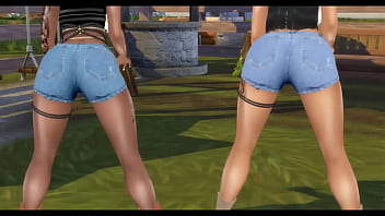 Two ebonies take a big cock on a farm