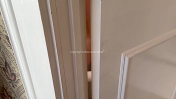 He spies on his half sister in the shower and she sucks his dick