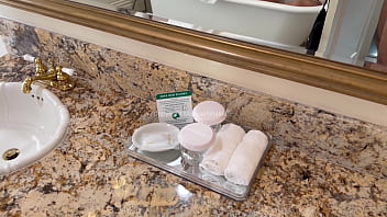 He spies on his half sister in the shower and she sucks his dick