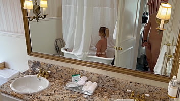 He spies on his half sister in the shower and she sucks his dick