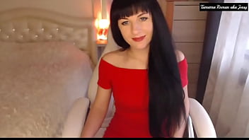 Little titty brunette helga muah in red