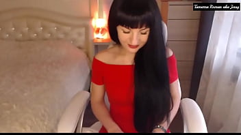 Little titty brunette helga muah in red