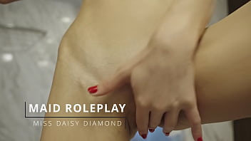 Horny maid pussy play during work time