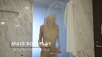 Horny maid pussy play during work time