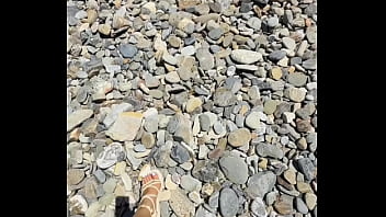 Bbw babe flaunts her curves at the public beach joi