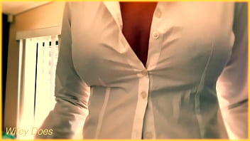 Milf wet business shirt braless and big tits showing