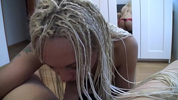 Blonde in stockings gets a nice facial