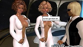 Two hot 3d babes getting fucked hard on a spaceship