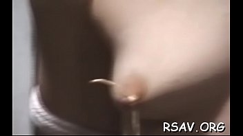 Belted bawdy cleft gets pinched