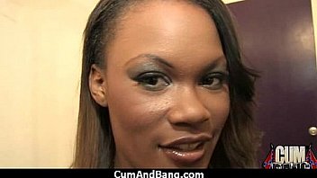 Ebony chick fucked hard in group sex action 16