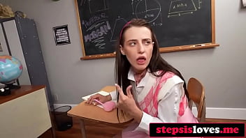 Step sibling shenanigans lead to threesome with naughty teacher