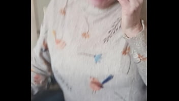 Huge natural tit mom sucks dick