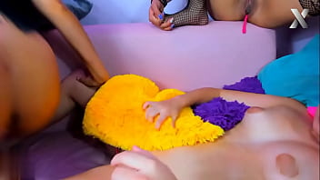 Pussy licking with fingers and kisses from horny lesbians