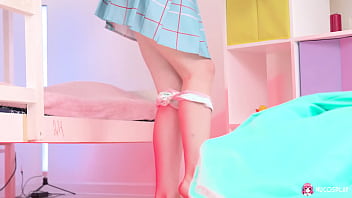 Sexy horny girl crystal white plays with a sex toy moaning loudly