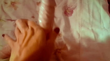 Ariel ortiz masturbates with her double dildo in her room when her husband goes to work