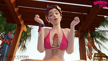 Super hot boobjob animation with overwatch