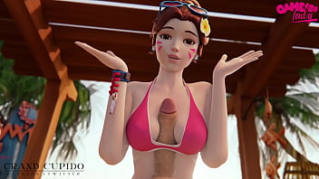Super hot boobjob animation with overwatch
