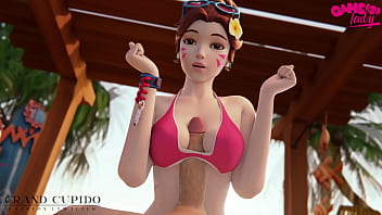 Super hot boobjob animation with overwatch