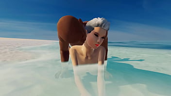 Teen white girl caught when get fucket buy a black guy on a nudist beach