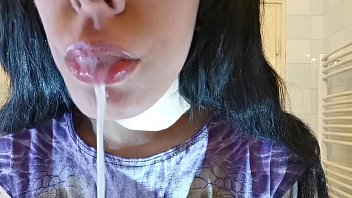 Teen goth girl's pov toothbrush in front of hidden cam pt2 hd