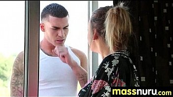 Nuru massage ends with a hot shower fuck 2