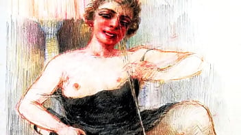 Retro erotic drawings