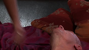 Britney stevens sits on her couch next to her black lover feeling his cock getting hard