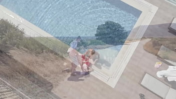 Melissa fucks sam around the island