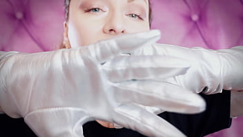 Long opera silver shiny gloves fetish sounding free sfw video