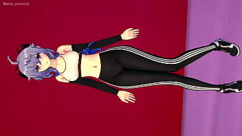 Ganyu genshin playing with foots sport clothes