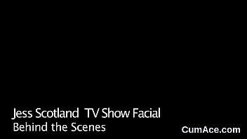 Nasty peach gets sperm load on her face swallowing all the cum