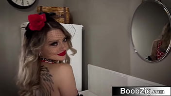 Gorgeous long legged tattooed hottie licking man's ass and fucked in tight spaces